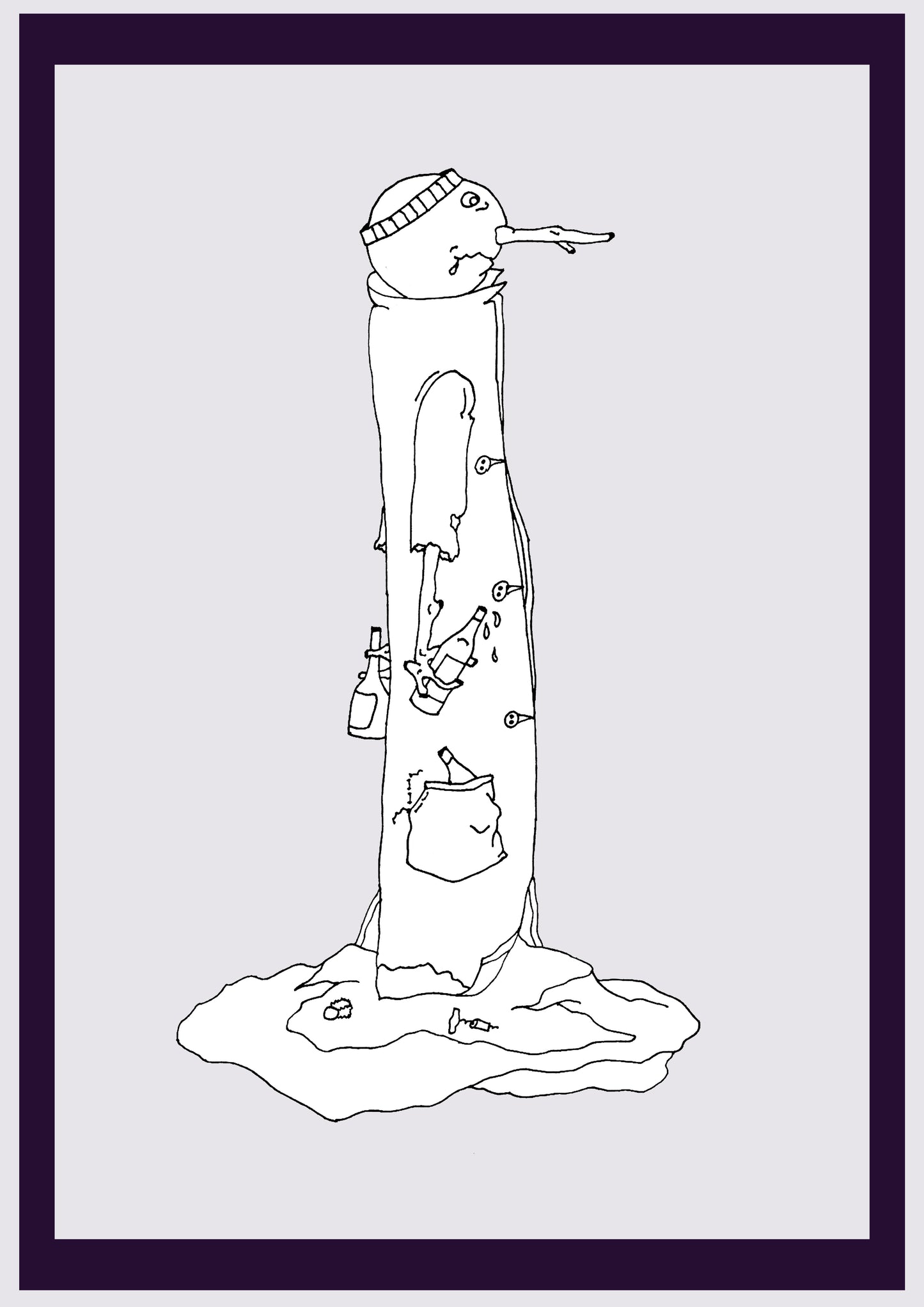 FONTE DE NEIGE. Imprimer. Édition ouverte. Premiers dessins de l'artiste. Redimensionné numériquement. (Réf.Og. SOR128V01. Premiers dessins. Stylo sur papier)