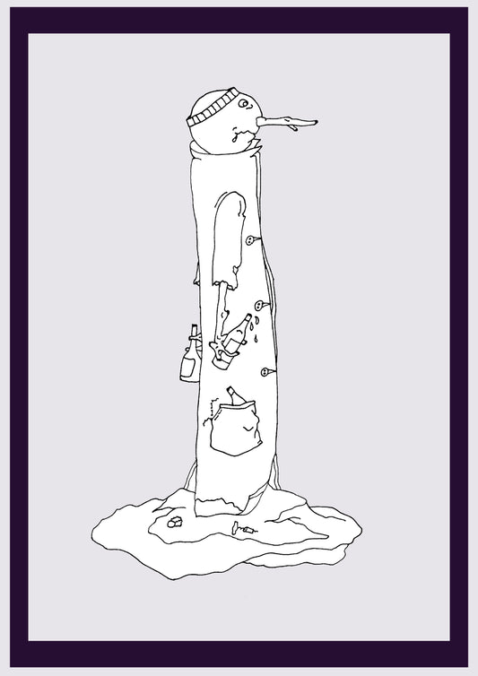 FONTE DE NEIGE. Imprimer. Édition ouverte. Premiers dessins de l'artiste. Redimensionné numériquement. (Réf.Og. SOR128V01. Premiers dessins. Stylo sur papier)