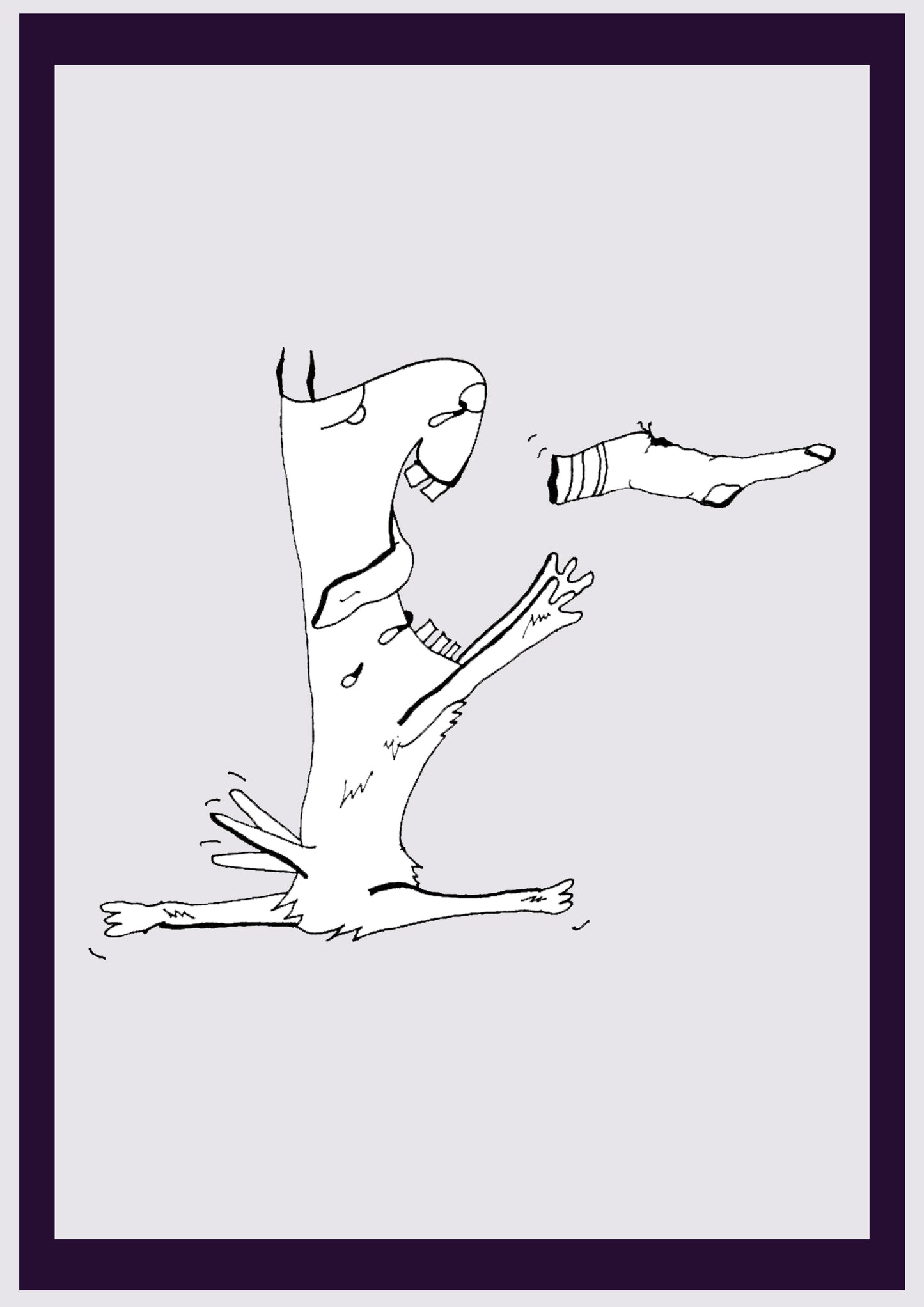 CHAUSSETTE CHIEN. Imprimer. Édition ouverte. Premiers dessins de l'artiste. Redimensionné numériquement. (Réf.Og. SOR130V01. Premiers dessins. Stylo sur papier)