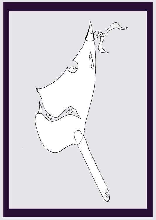 BÂTON CRÈME. Imprimer. Édition ouverte. Premiers dessins de l'artiste. Redimensionné numériquement. (Réf.Og. SOR133V01. Premiers dessins. Stylo sur papier)