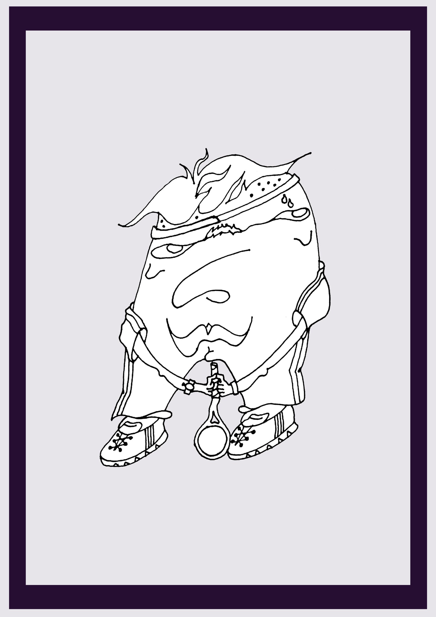 HOMME TENIS. Imprimer. Édition ouverte. Premiers dessins de l'artiste. Redimensionné numériquement. (Réf.Og. SOR137V01. Premiers dessins. Stylo sur papier)