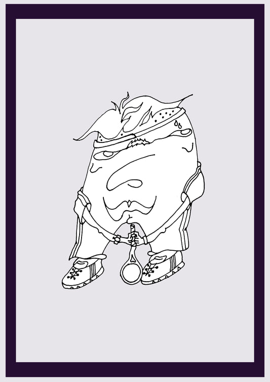 HOMME TENIS. Imprimer. Édition ouverte. Premiers dessins de l'artiste. Redimensionné numériquement. (Réf.Og. SOR137V01. Premiers dessins. Stylo sur papier)