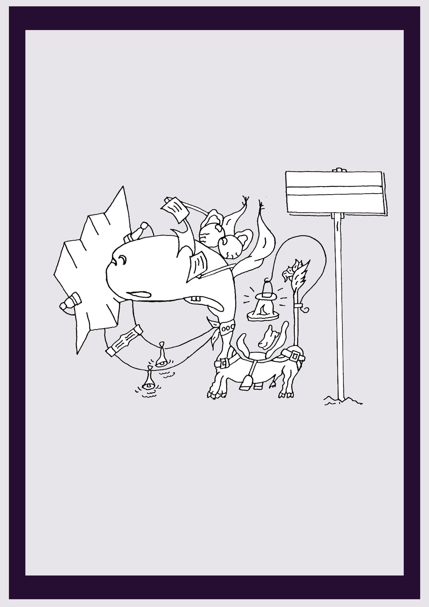 CHEVAL TOURISTIQUE. Imprimer. Édition ouverte. Premiers dessins de l'artiste. Redimensionné numériquement. (Réf.Og. SOR045V01. Premiers dessins. Stylo sur papier)