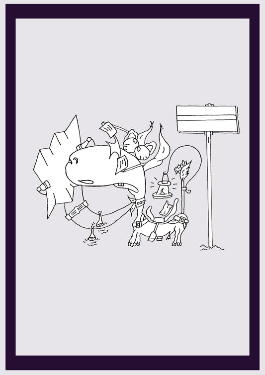 CHEVAL TOURISTIQUE. Imprimer. Édition ouverte. Premiers dessins de l'artiste. Redimensionné numériquement. (Réf.Og. SOR045V01. Premiers dessins. Stylo sur papier)