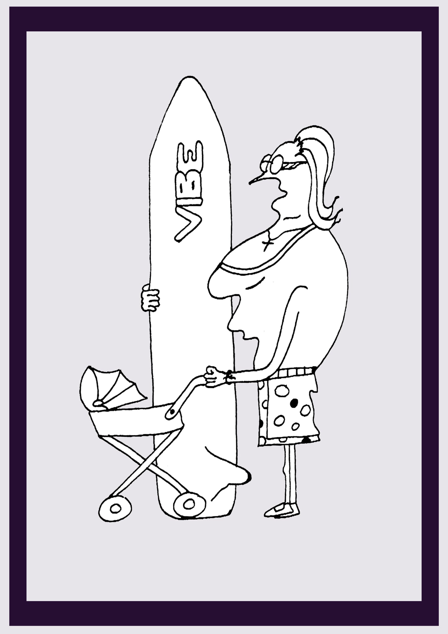 VIBRATION SURF. Imprimer. Édition ouverte. Premiers dessins de l'artiste. Redimensionné numériquement. (Réf.Og. SOR140V01. Premiers dessins. Stylo sur papier)