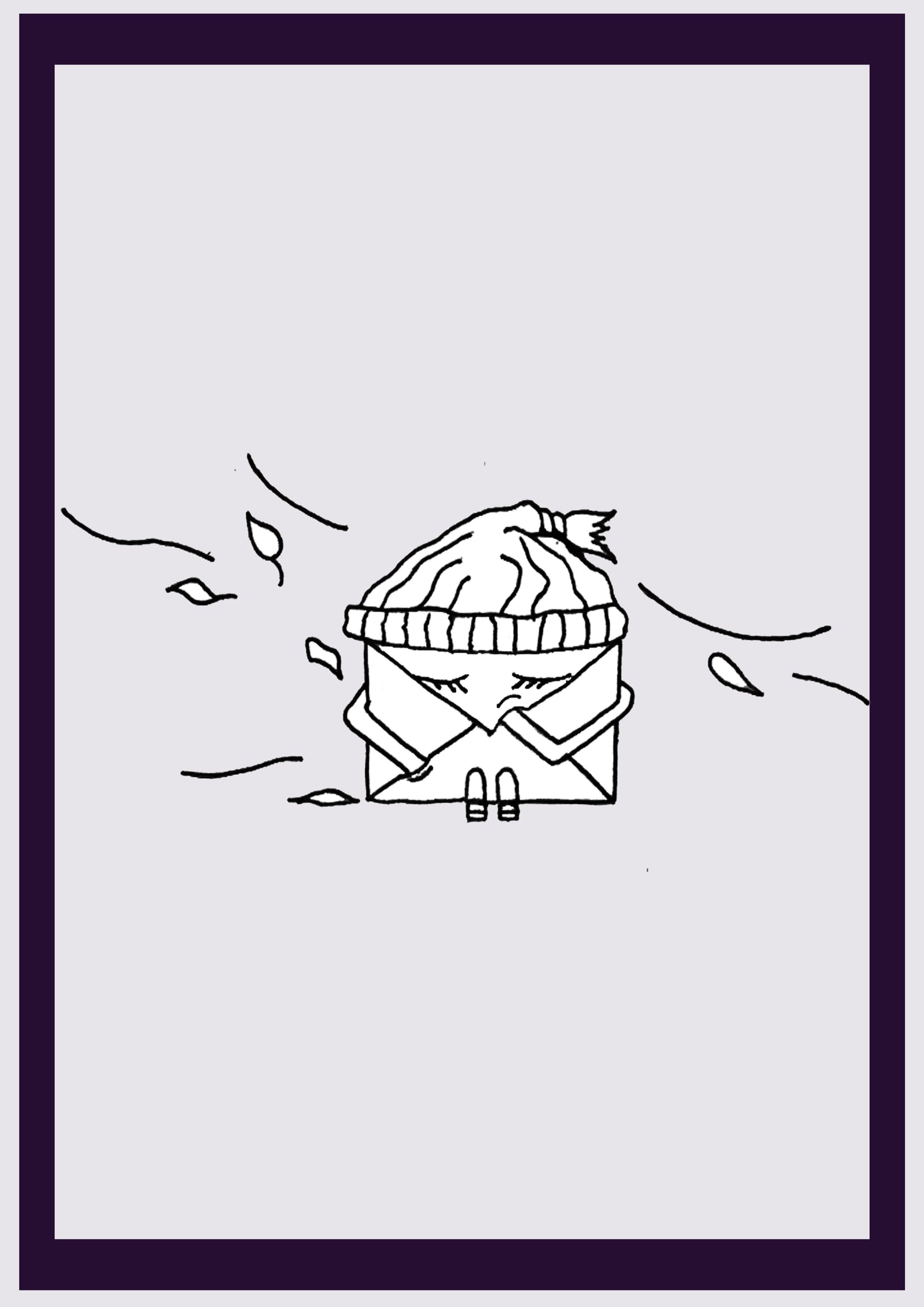 WINTERBRIEF. Drucken. Offene Ausgabe. Erste Zeichnungen des Künstlers. Digital verkleinert. (Ref.Og. SOR047V01. Erste Zeichnungen. Stift auf Papier)