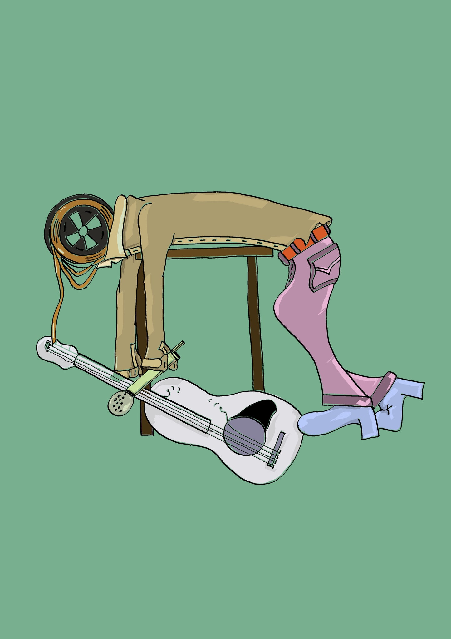 COUP DE CŒUR DES ANNÉES 70. Imprimer. Édition ouverte. Illustration. (Réf.Og. SOR001V01. Premiers dessins. Stylo sur papier)