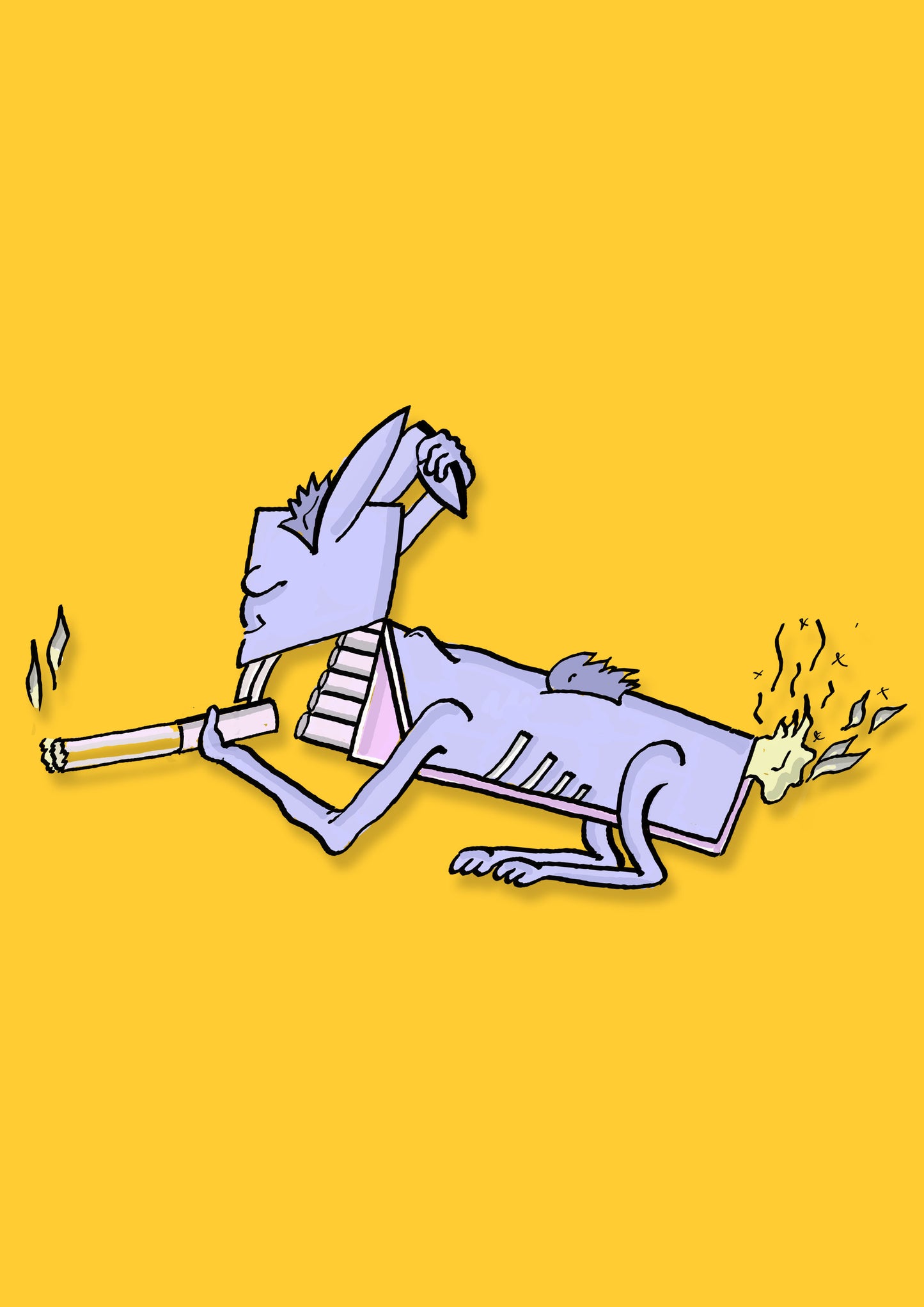 LAPIN FUMÉ. Imprimer. Édition ouverte. Illustration. (Réf.Og. SOR054V01. Premiers dessins. Stylo sur papier)