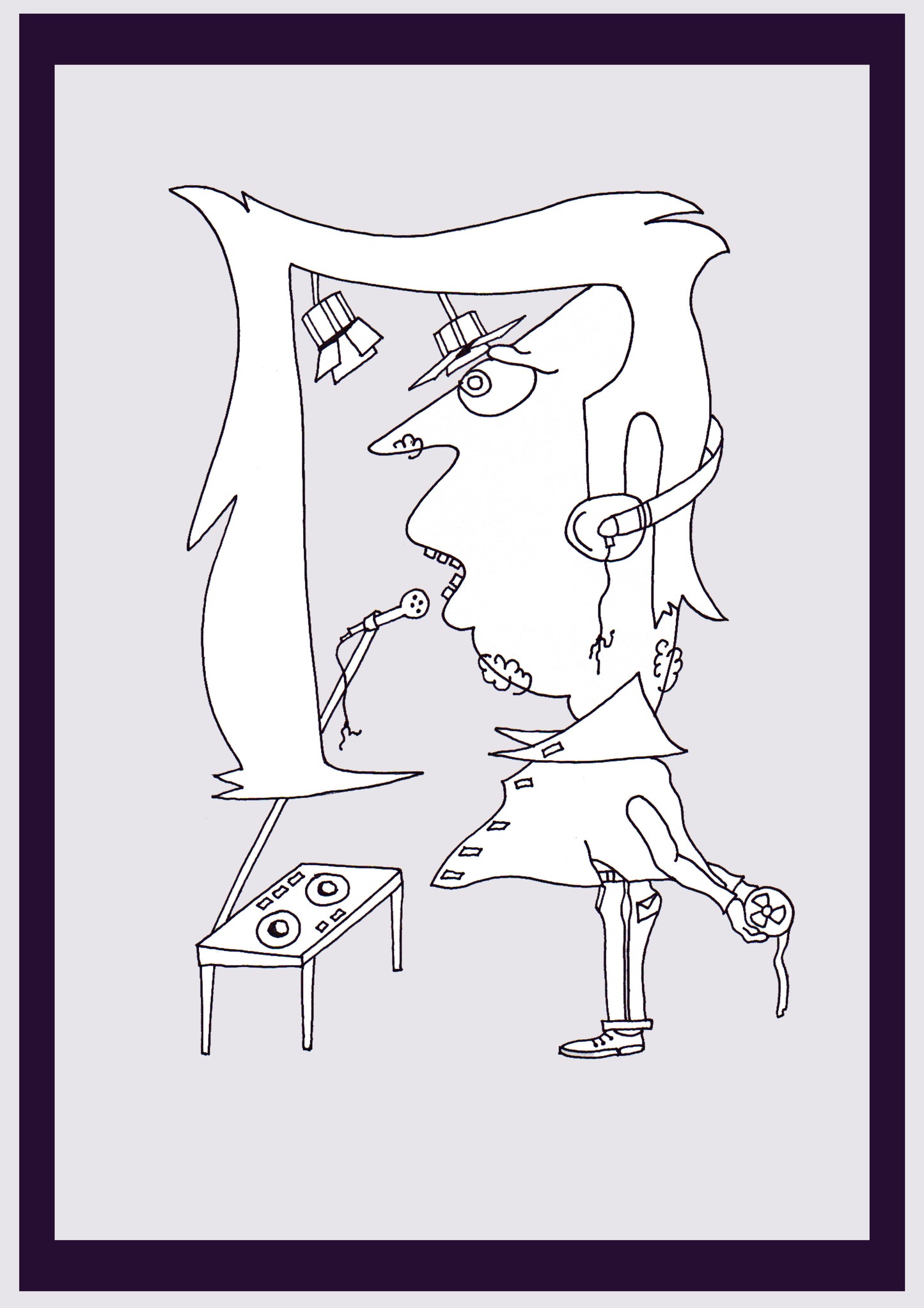 SELF SINGER. Print. Open edition. Artist's first drawings. Digitally resized. (Ref.Og. SOR050V01. First Drawings. Pen-on-paper)