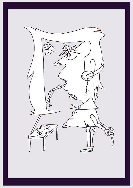 CHANTEUR AUTONOME. Imprimer. Édition ouverte. Premiers dessins de l'artiste. Redimensionné numériquement. (Réf.Og. SOR050V01. Premiers dessins. Stylo sur papier)