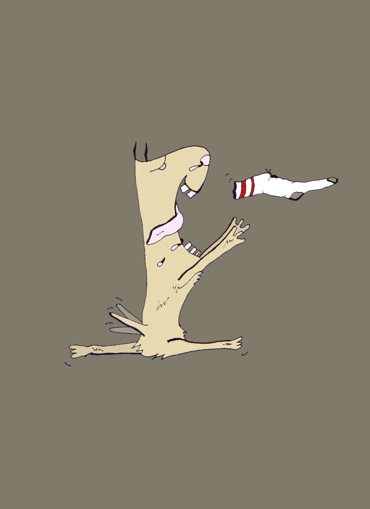 SOCKENHUND. Offene Ausgabe. Illustration. (Ref.Og. SOR130V01. Erste Zeichnungen. Stift auf Papier)