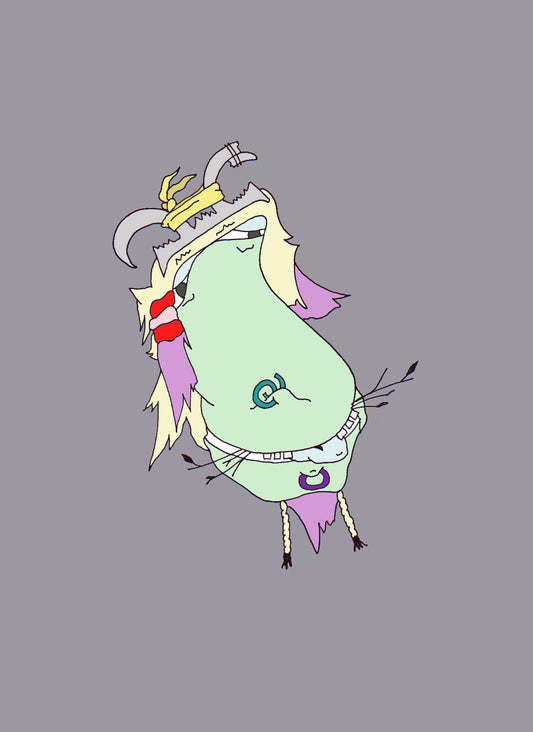 HIPPY GOAT. Open edition. Illustration. (Ref.Og. SOR91V01. First Drawings. Pen-on-paper)
