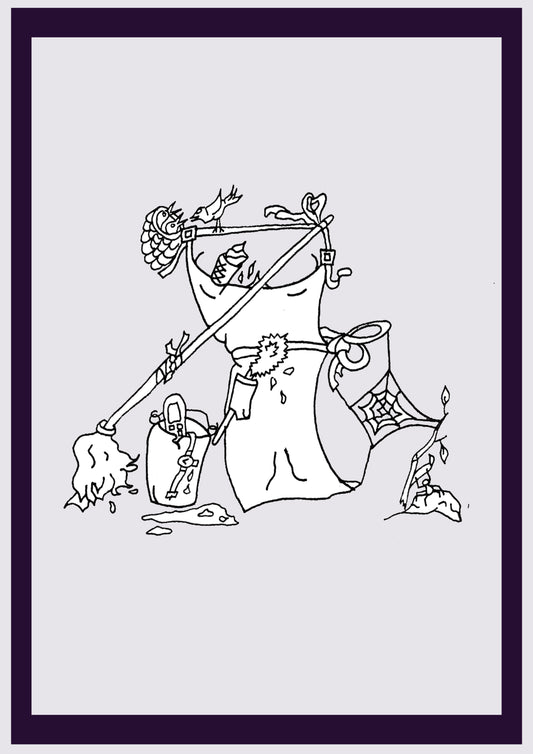 REINIGUNGSSERVICE. Drucken. Offene Ausgabe. Erste Zeichnungen des Künstlers. Digital verkleinert. (Ref.Og. SOR011V01. Erste Zeichnungen. Stift auf Papier)