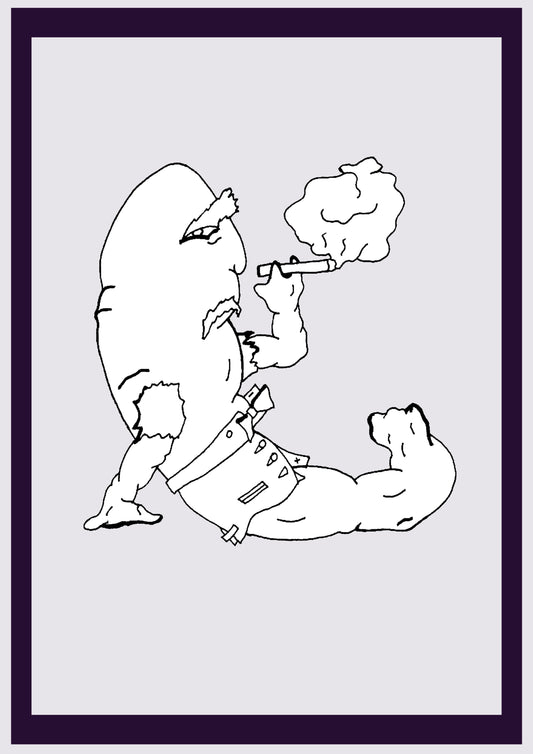 MORSE-BOXER. Drucken. Offene Ausgabe. Erste Zeichnungen des Künstlers. Digital verkleinert. (Ref.Og. SOR104V01. Erste Zeichnungen. Feder auf Papier)