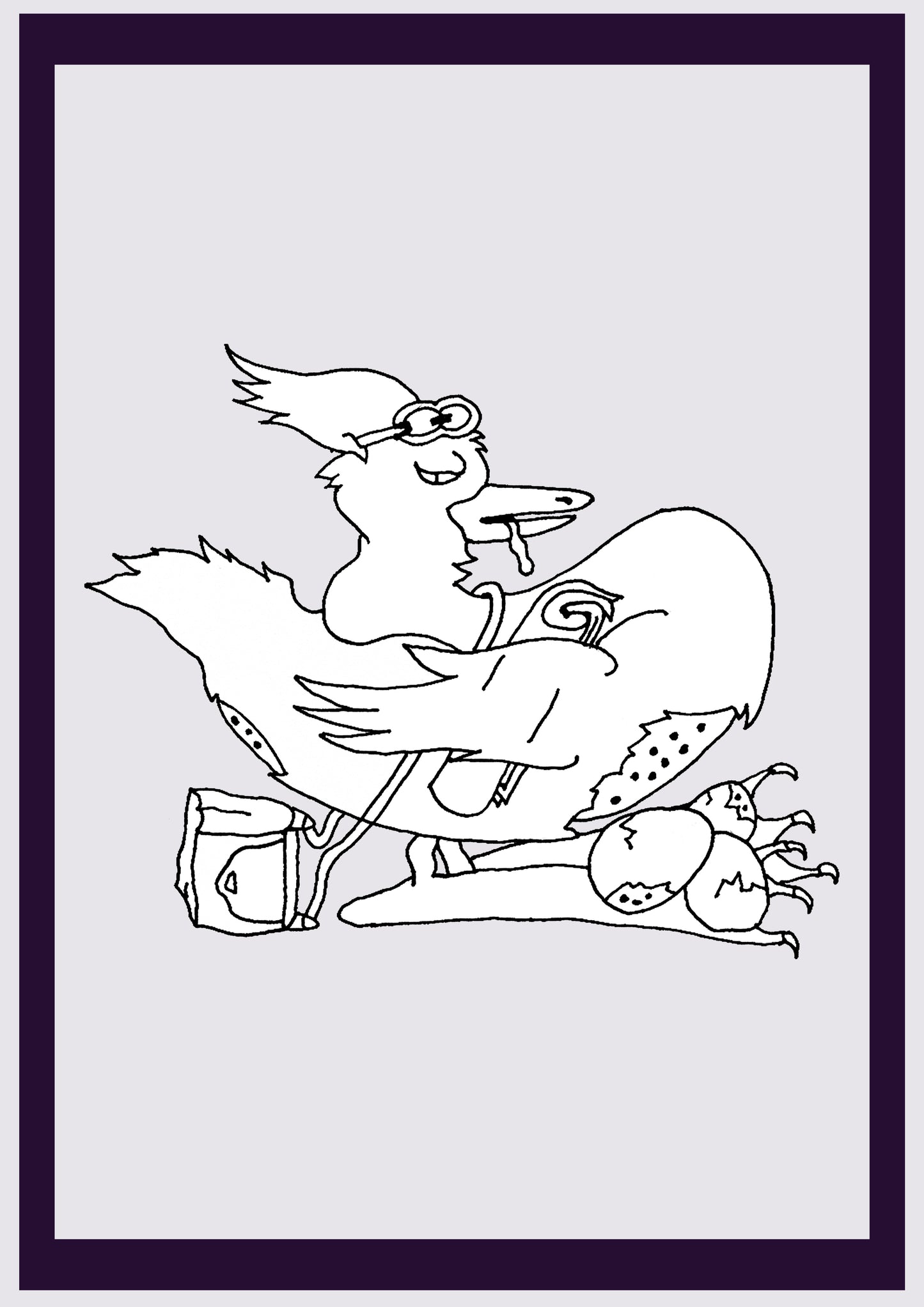 OIE SILLY. Imprimer. Édition ouverte. Premiers dessins de l'artiste. Redimensionné numériquement. (Réf.Og. SOR124V01. Premiers dessins. Stylo sur papier)