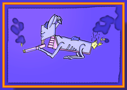 SMOKEY KANINCHEN. Drucken. Offene Ausgabe. Digital remastert. (Ref.Og. SOR054V01. Erste Zeichnungen. Feder auf Papier)