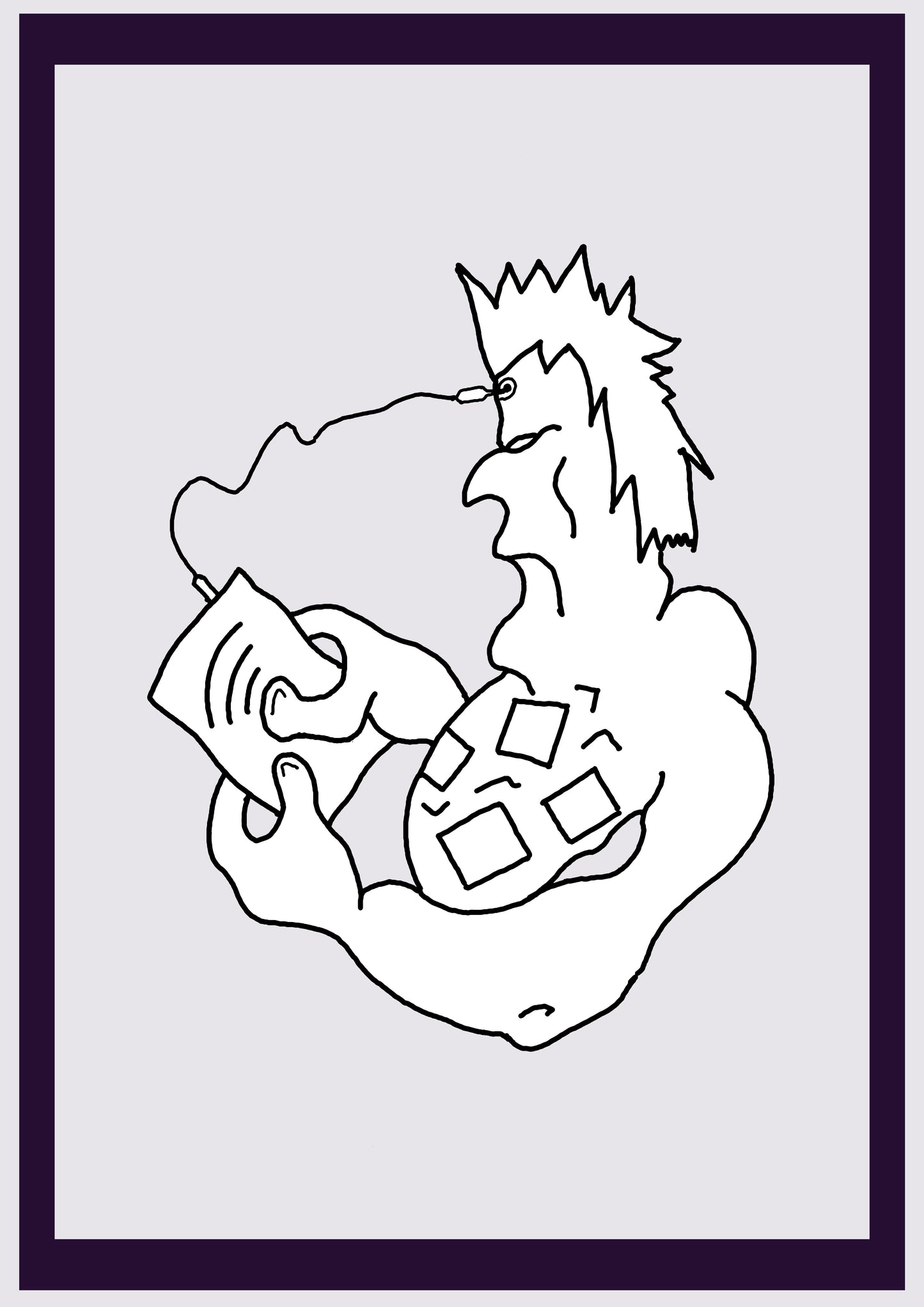 SOCIAL MUSCLE. Print. Open edition. Artist's first drawings. Digitally resized. (Ref.Og. SOR129V01. First Drawings. Pen-on-paper)